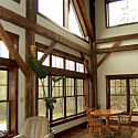 Off the grid recycled timber frame home