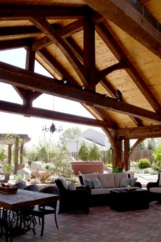 Timber Frame Outdoor Kitchen Trusses