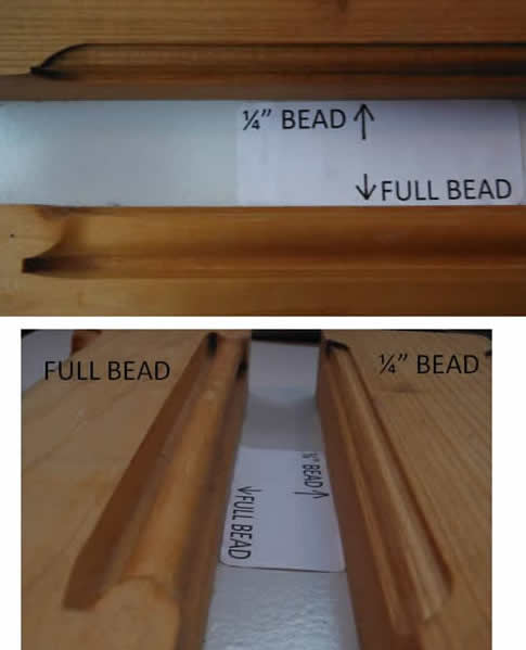 1/4" Bead & Full Bead Chamfer styles