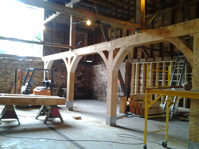 Hemlock Timbers installed in the Heritage barn