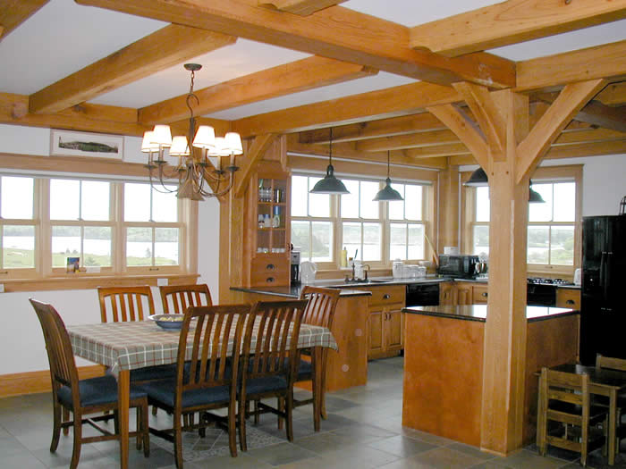 Kitchen area of oak timber frame