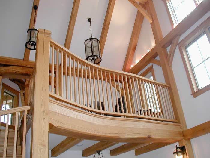 Balcony of timber frame