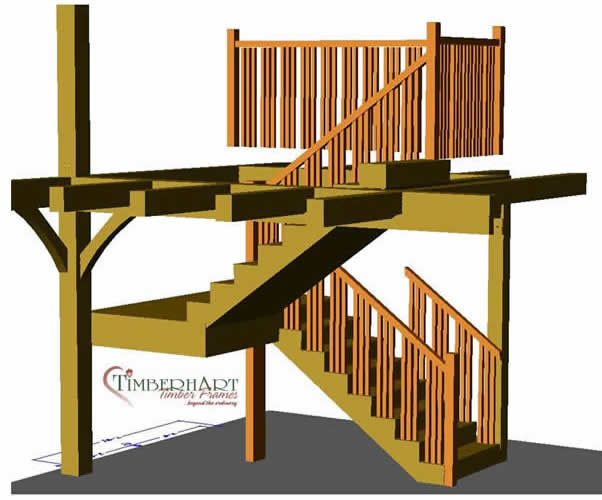 Model in 3D of stairs